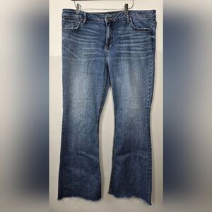 Women's Kut from the Kloth Stella Kick Flare Jeans w/ Raw Edge Hem Size 18W